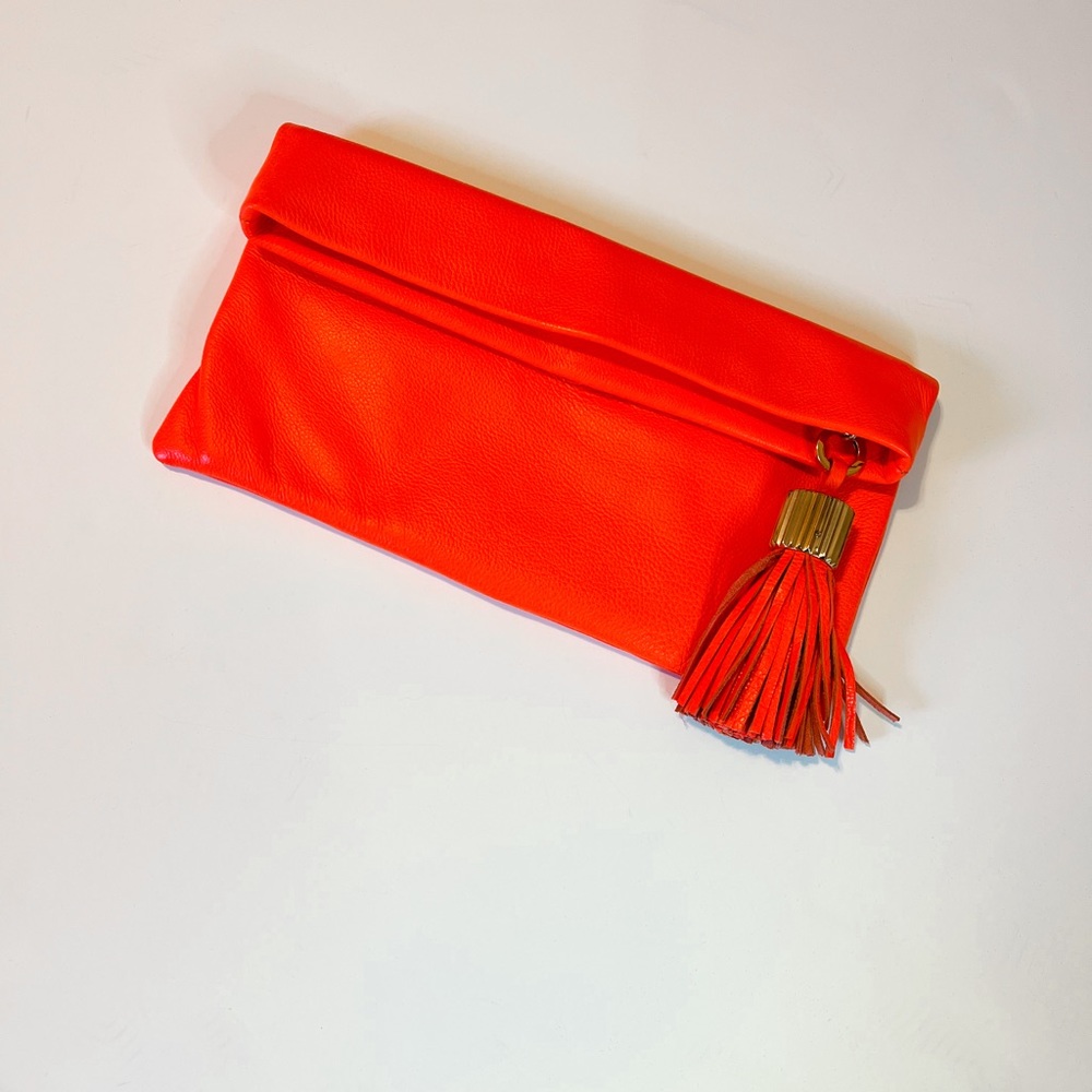 Bright Coral India Hicks Clutch
